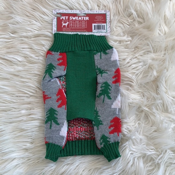 Small dog holiday pet sweater Christmas trees ugly Christmas sweater for dog cat - Picture 4 of 16